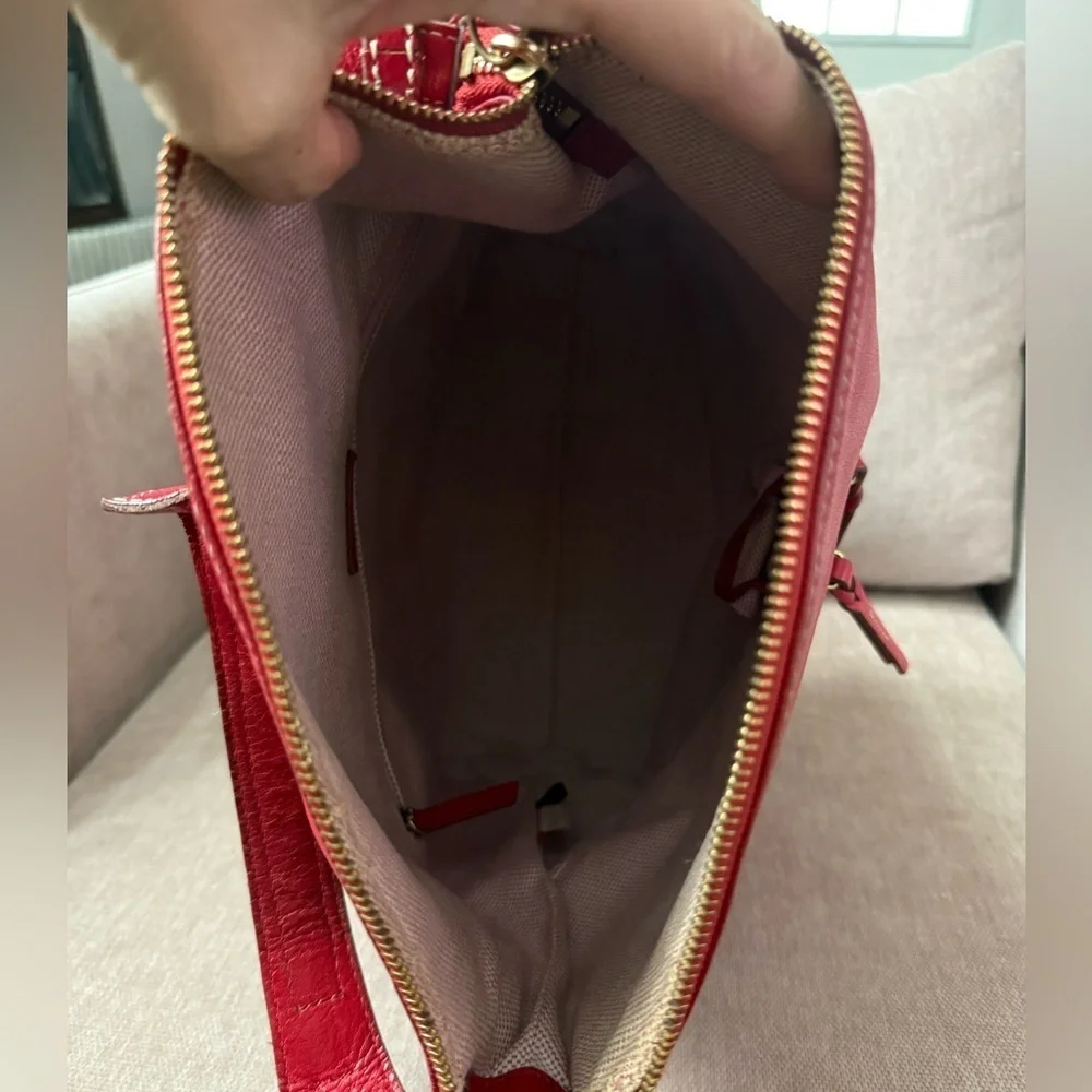 Dooney&Bourke Red Dillen Pebbled Leather Satchel Shoulder Bag